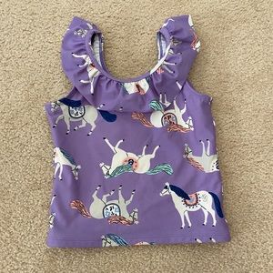 Girls Hanna Andersson horse bathing suit top